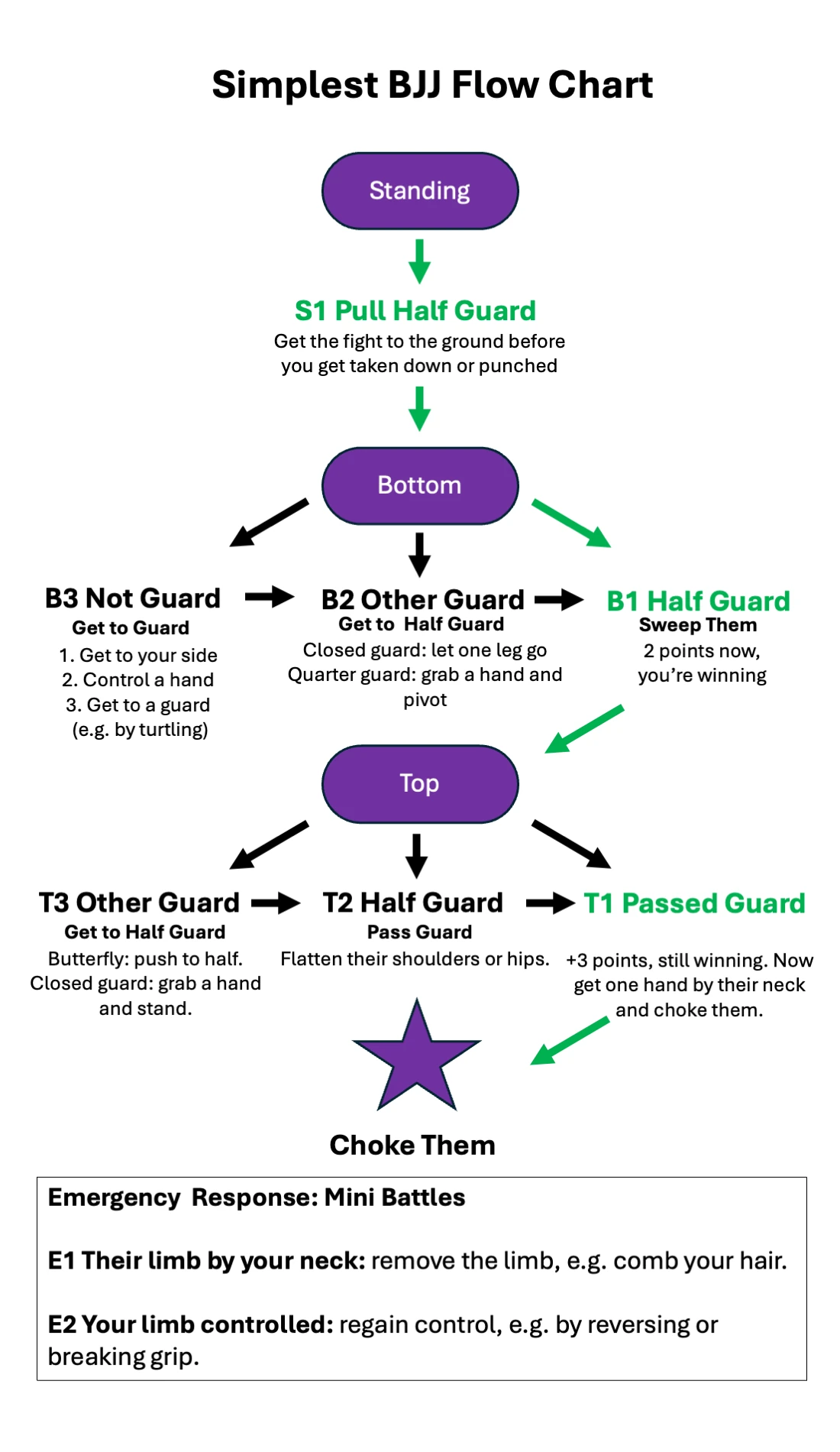 simple flow chart showing the text from page