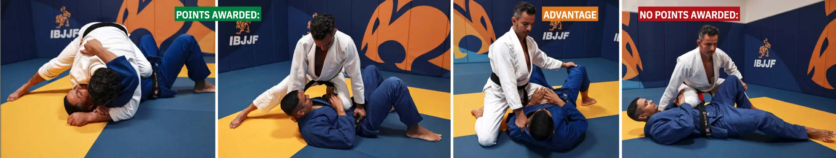 images from IBJJF rulebook of knee on belly