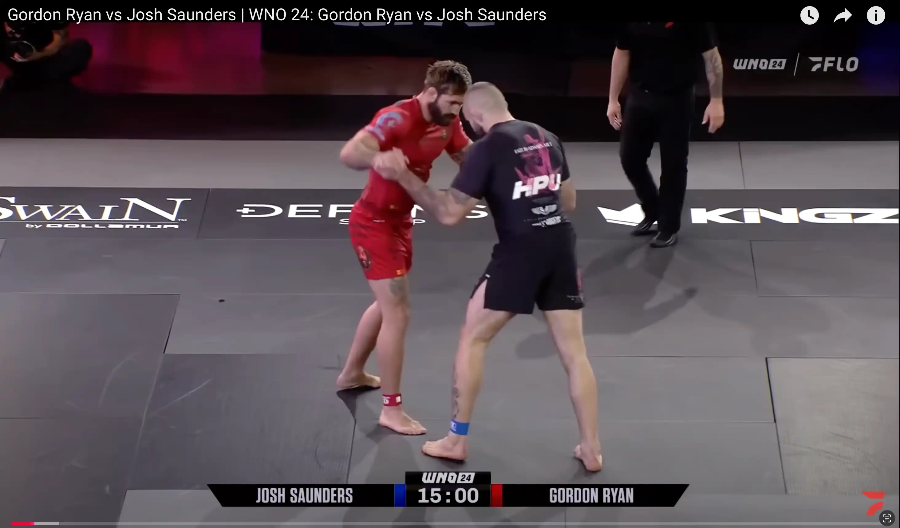 image of Josh Saunders vs Gordon Ryan standing in neutral position