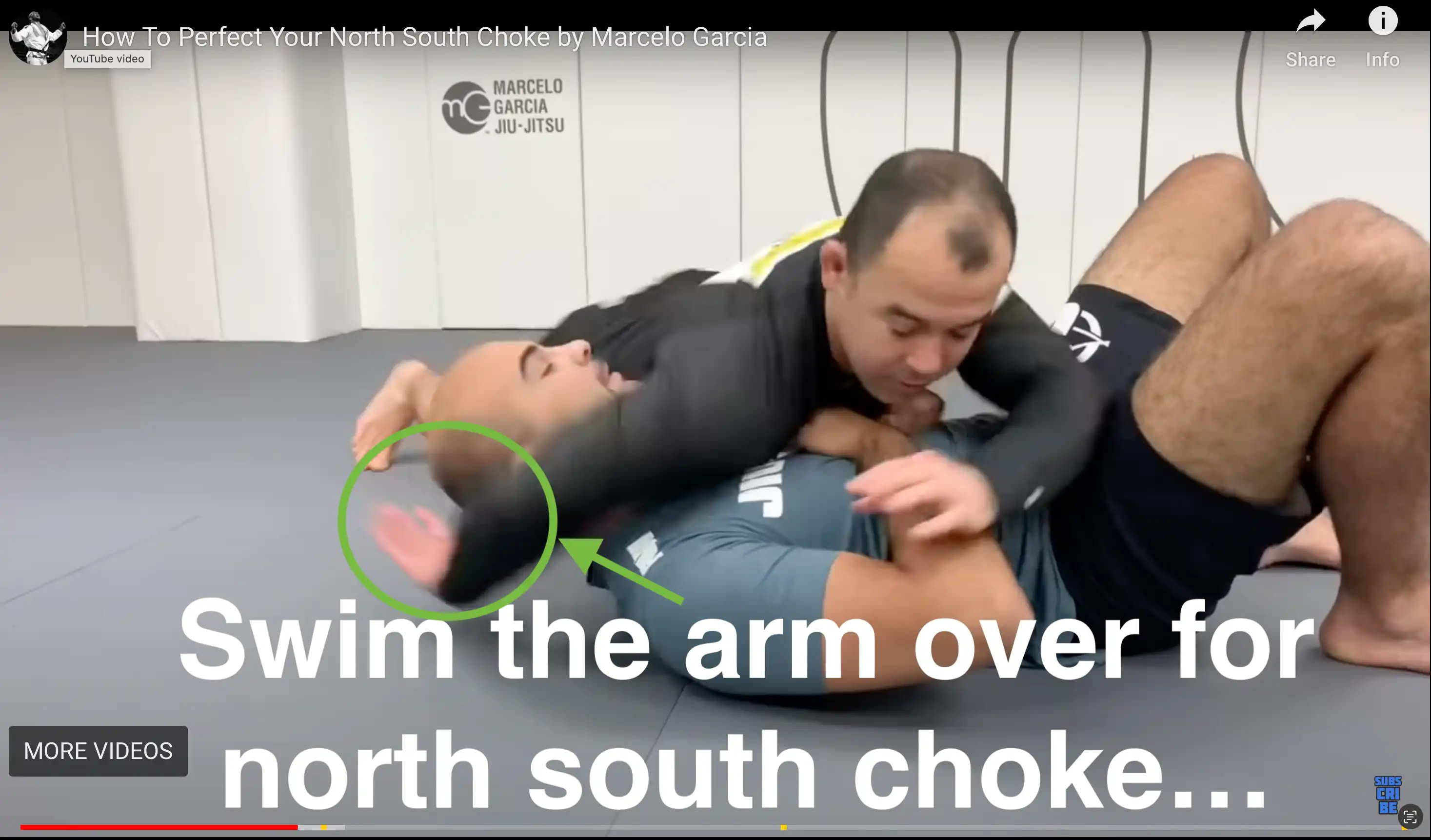 image of Marcelo Garcia swimming arm over for north south choke