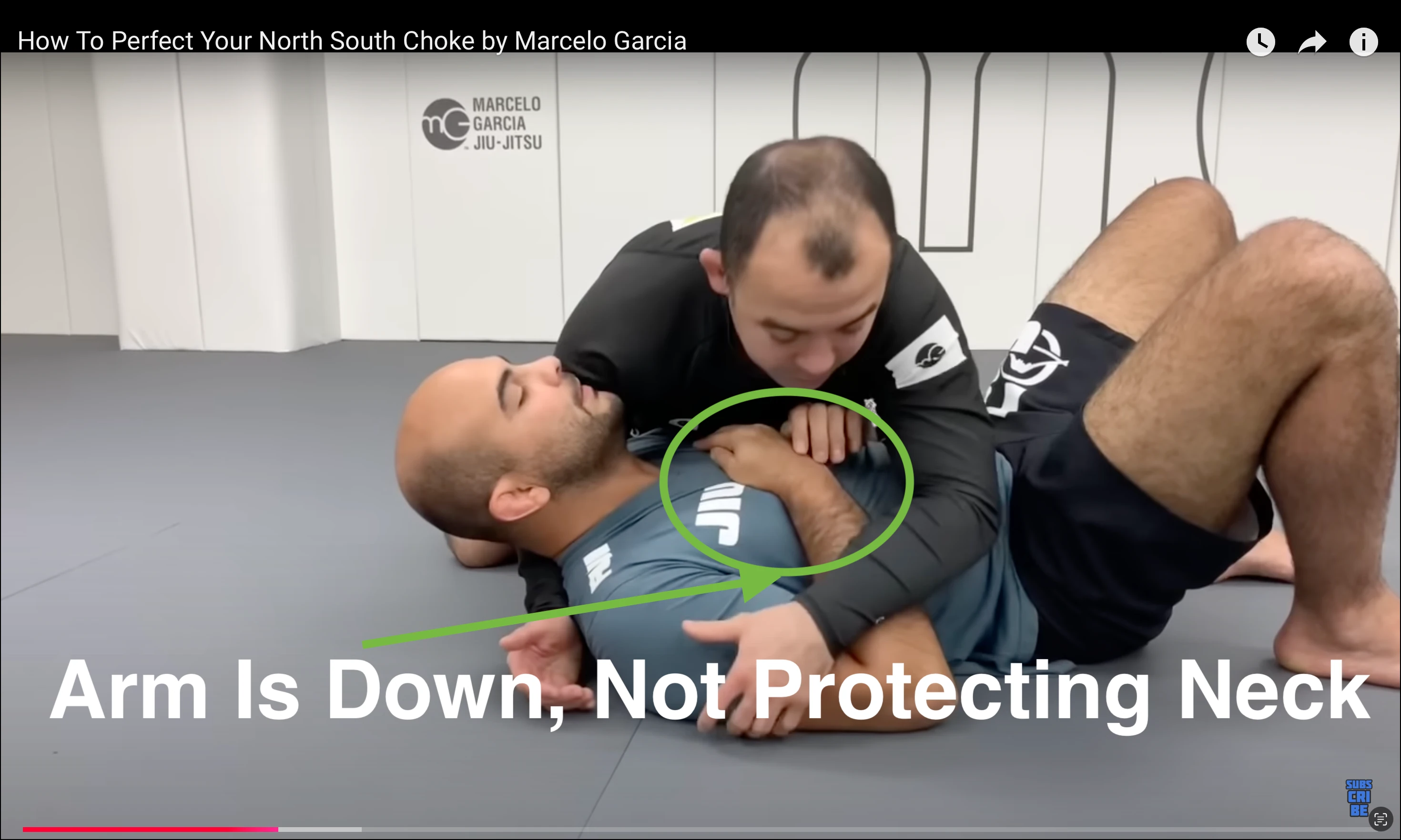 image of them failing to protect neck with far arm