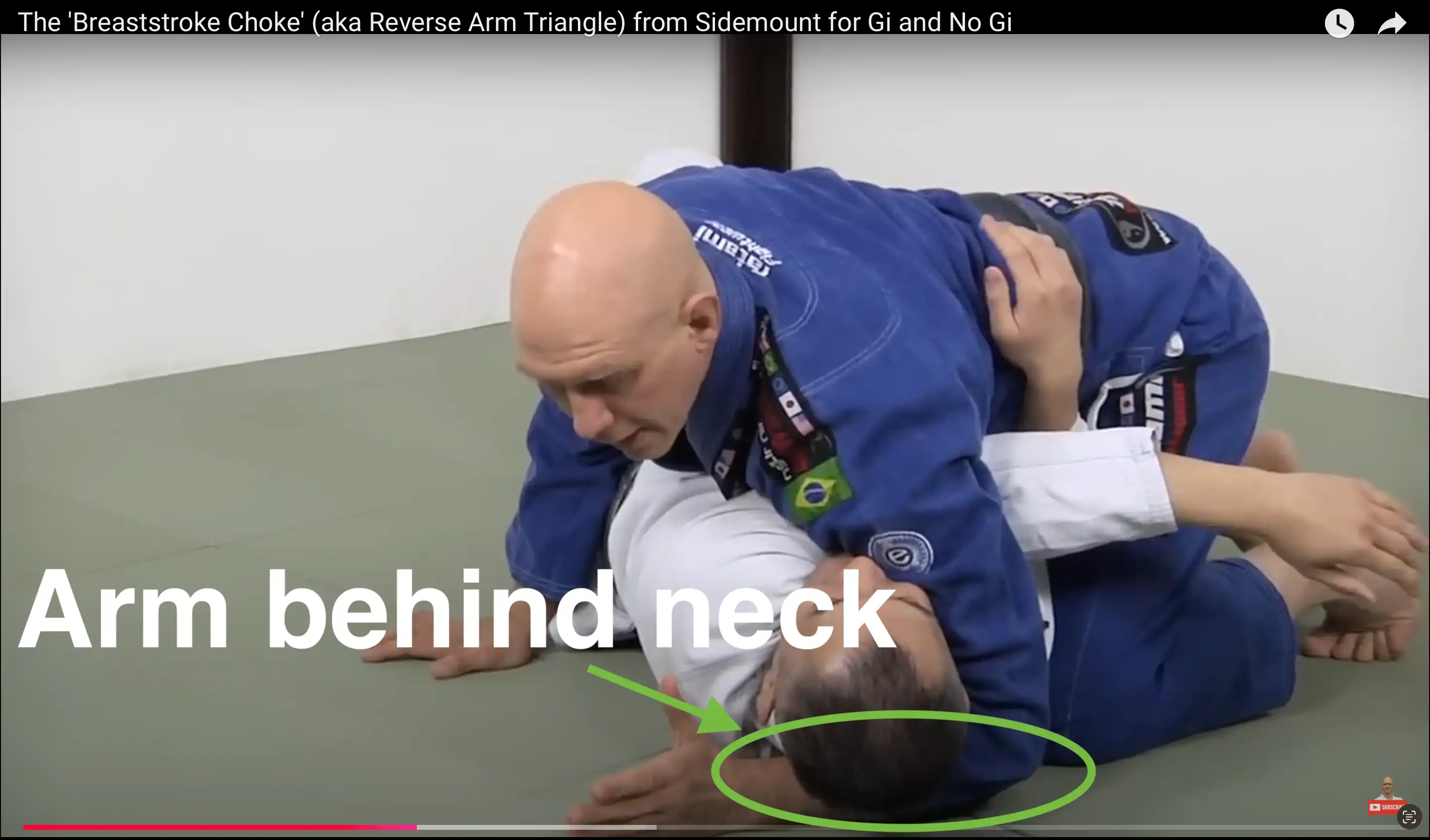 image of reverse arm triangle arm behind the neck