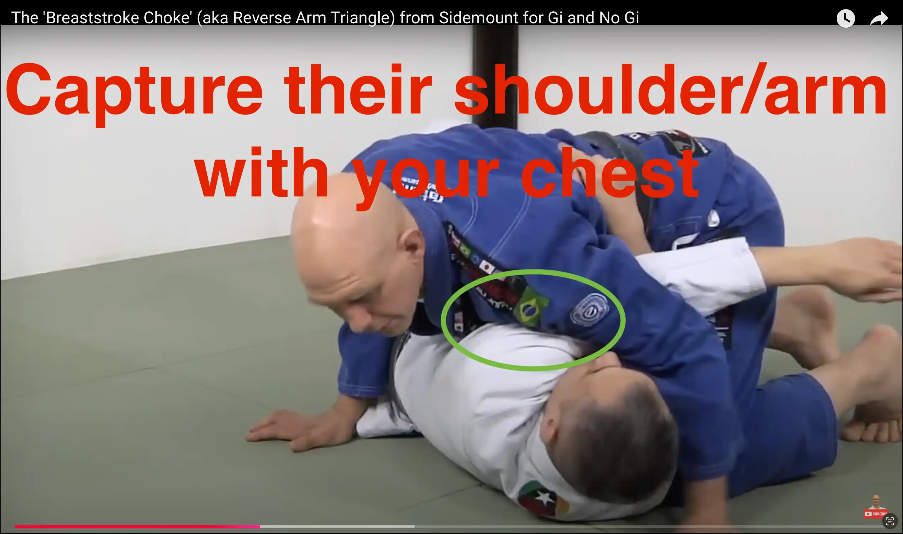 image of reverse arm triangle capturing their arm with your chest